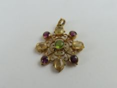 A Victorian multi stone pendant, set with garnets,