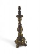 A decorative brass table lamp, 57cms high to top o