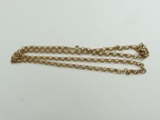 An rose gold round belcher link chain, 72cm long,