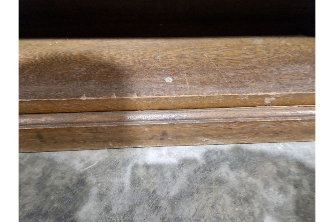 Unusually large oak bookcase, three section having 14 adjustable shelves, 172cm high x 310cm wide - Image 16 of 23