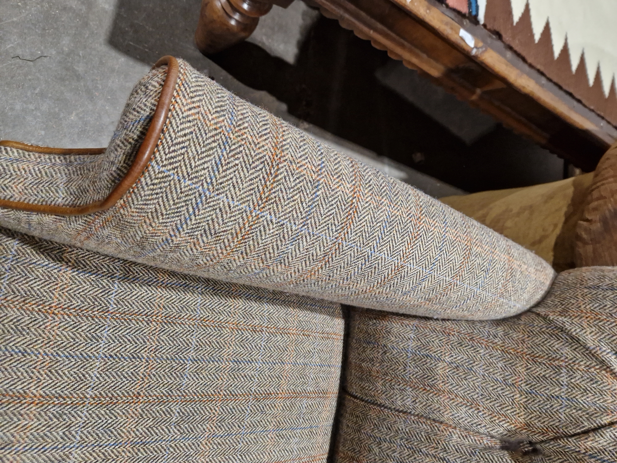 Pair of modern John Lewis buttonback upholstered armchairs, each upholstered in herringbone- - Image 15 of 23