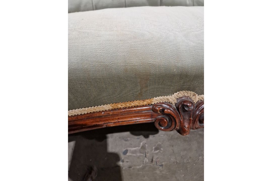 Victorian mahogany-framed parlour sofa, with scroll button back and foliate carved frame, - Image 24 of 29