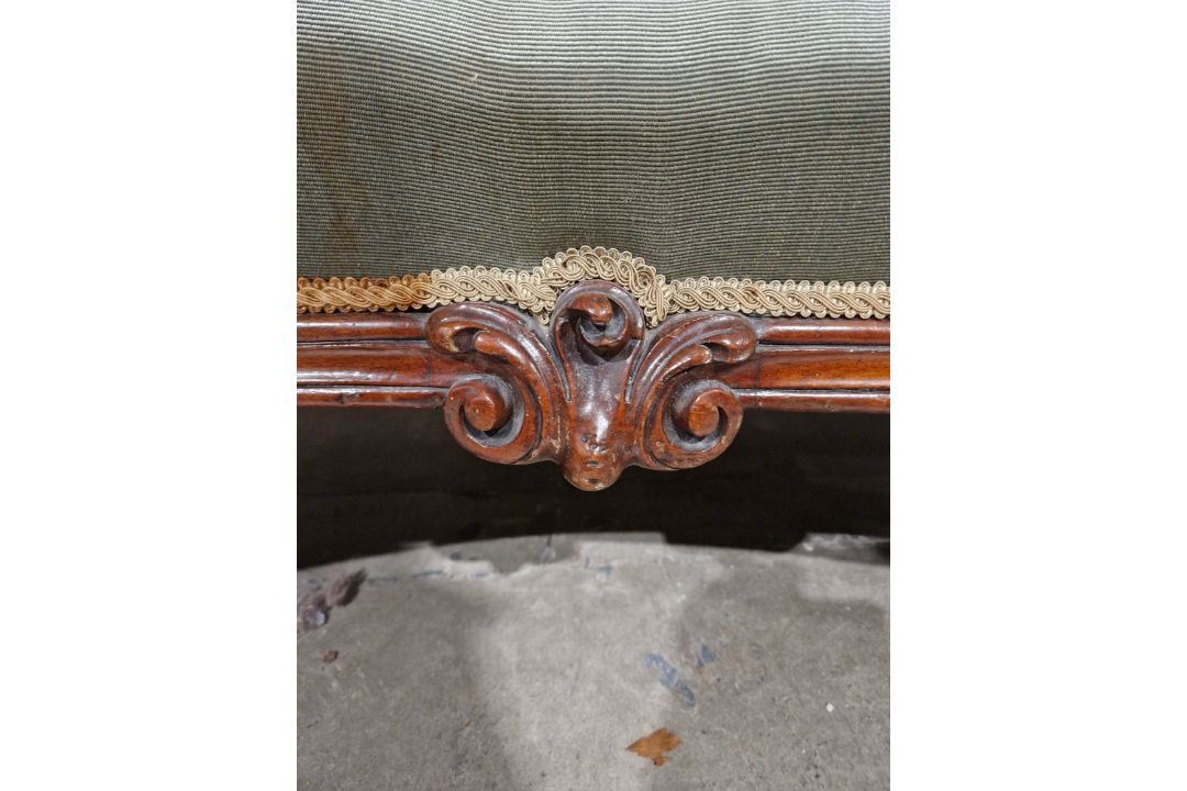 Victorian mahogany-framed parlour sofa, with scroll button back and foliate carved frame, - Image 11 of 29
