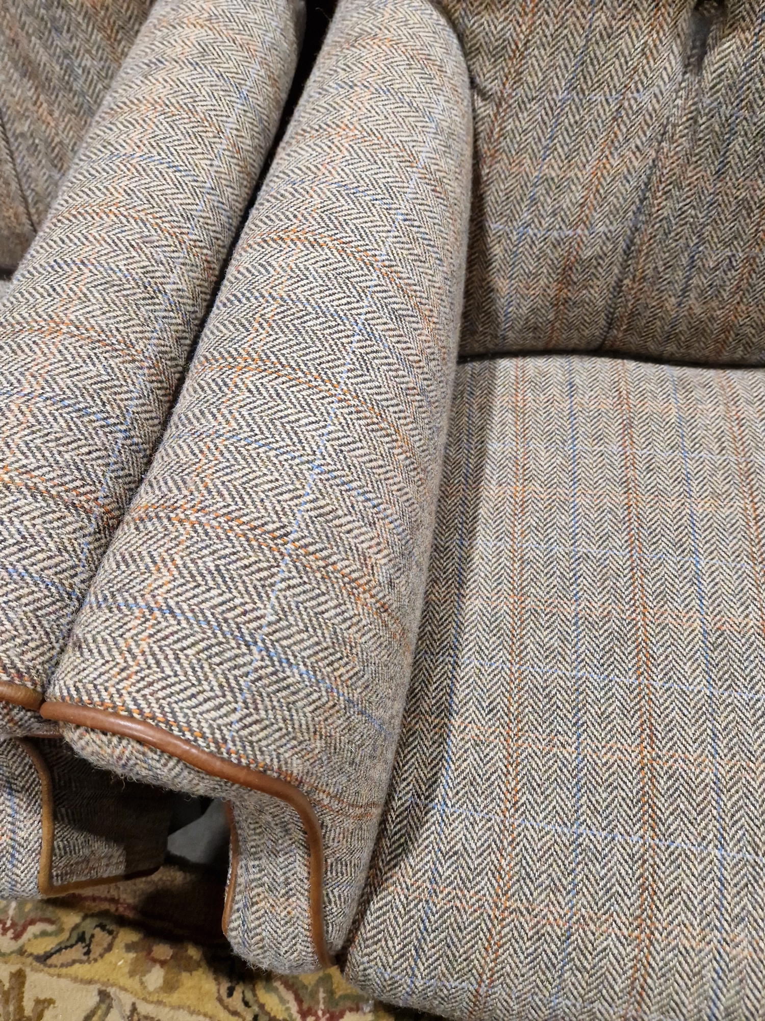 Pair of modern John Lewis buttonback upholstered armchairs, each upholstered in herringbone- - Image 4 of 23