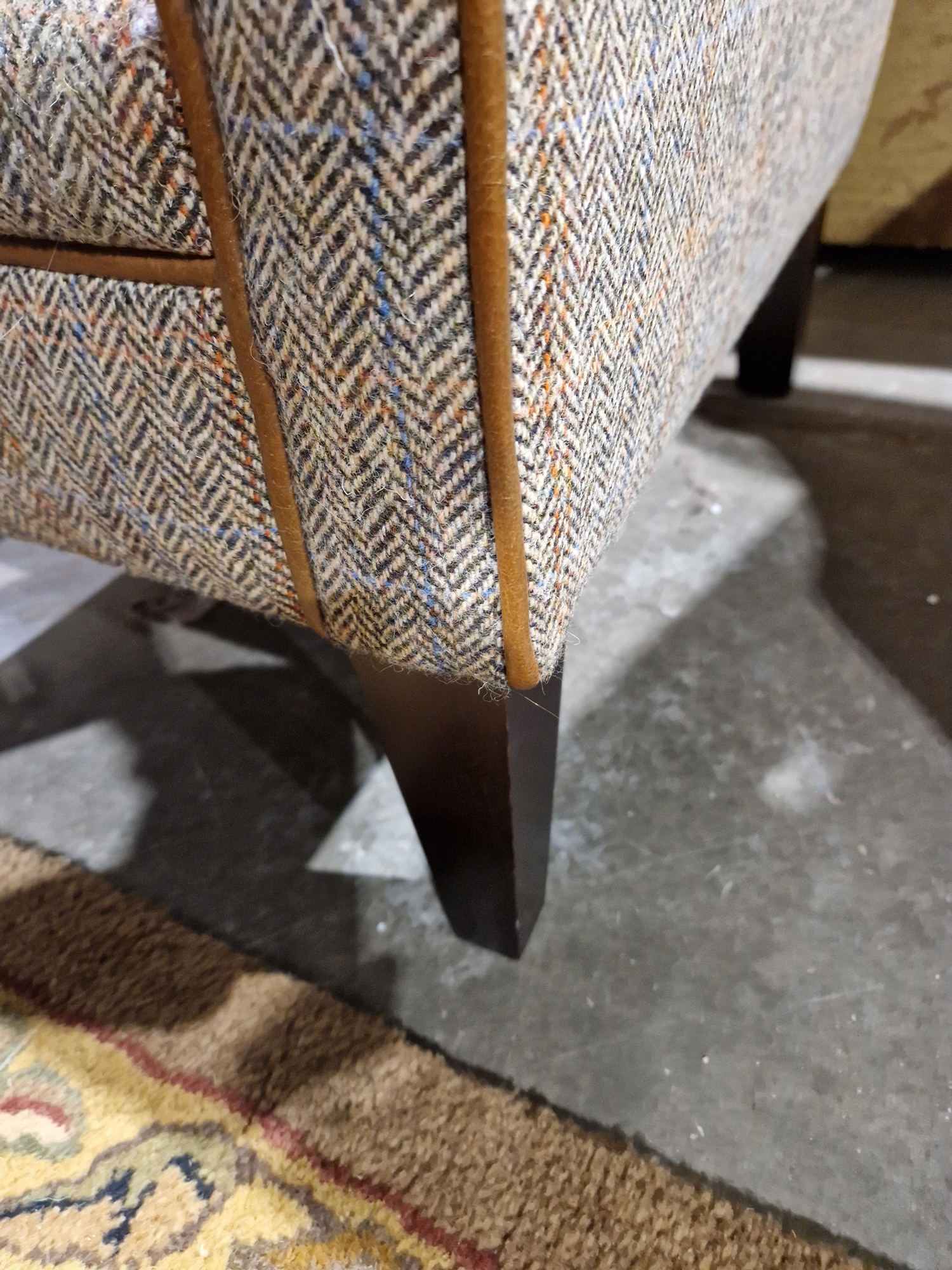 Pair of modern John Lewis buttonback upholstered armchairs, each upholstered in herringbone- - Image 20 of 23