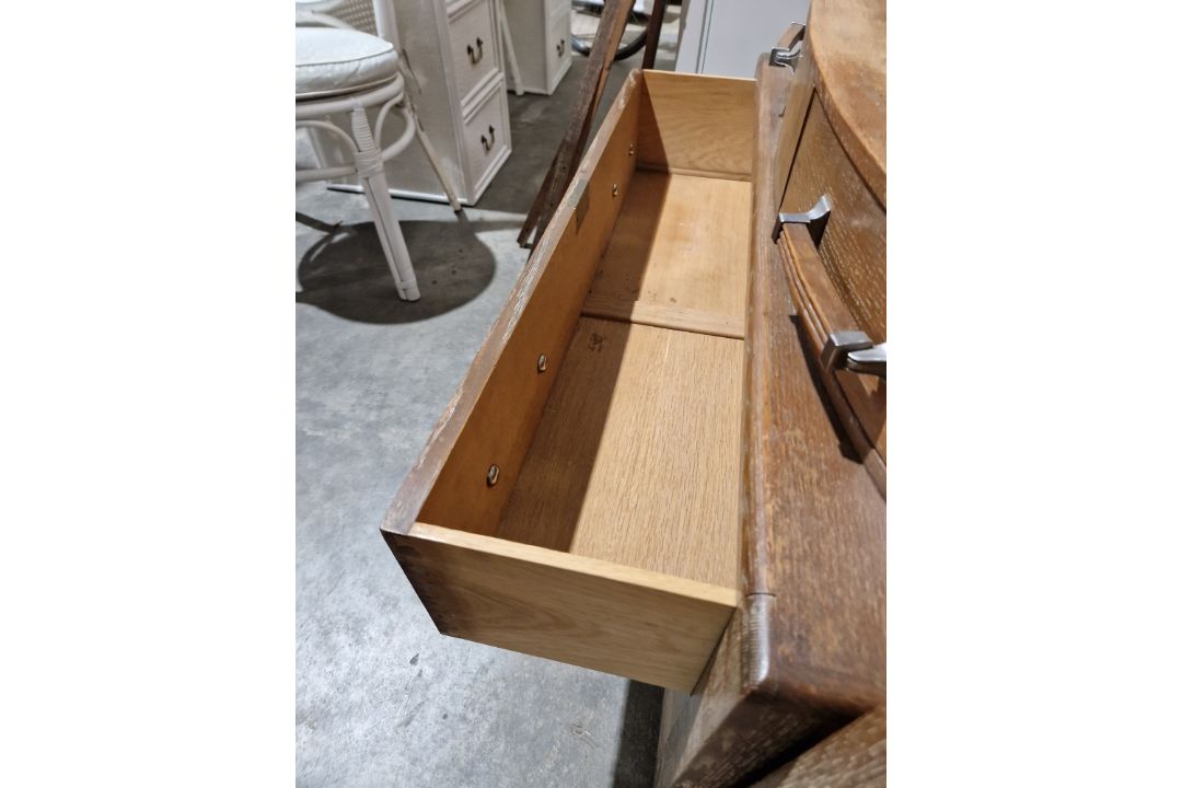 Early to mid-20th century Maple and Co limed oak two-door wardrobe of Art Deco-style, 186cm high x - Image 16 of 18