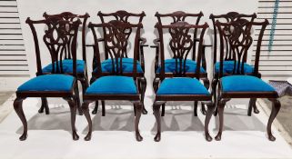 Set of eight 19th century mahogany Georgian-style dining chairs with two armchairs, each with