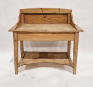 Late 19th/early 20th century pine washstand with three-quarter galleried, 106cm high x 112cm wide