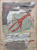 Yusof Majid (Malaysia, 1970) Mixed media on paper 'Find, Deliver a Red Lobby', signed lower right,