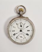 Victorian silver pocket watch, hallmarked London, 1885, makers marks for Alexis Nicole, numbered
