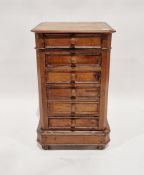 Late 19th century collectors chest of six short drawers with turned wooden handles, 77cm high x 45cm