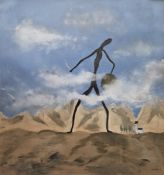 Yusof Majid (Malaysia, 1970) Mixed media on paper 'The Colossus', signed lower right, framed and