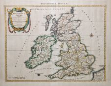 After N. Sanson Hand coloured engraving 