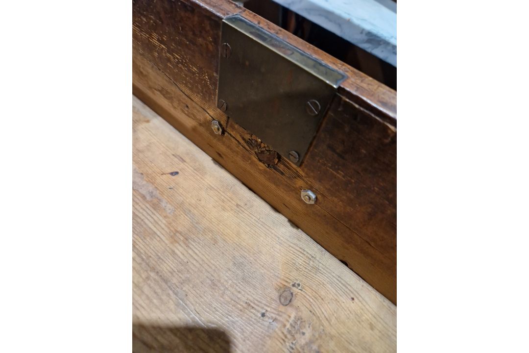 19th century mahogany chest of two short over three long drawers, each with brass handles, raised on - Image 16 of 23