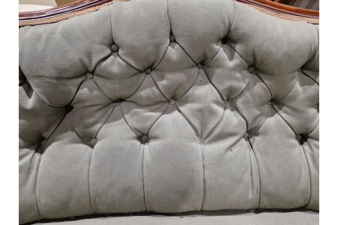 Victorian mahogany-framed parlour sofa, with scroll button back and foliate carved frame, - Image 16 of 29