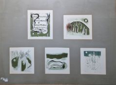 After Frances Richards (1903-1985) Three framed panels, lithographs on paper, circa 1975 'Prose,