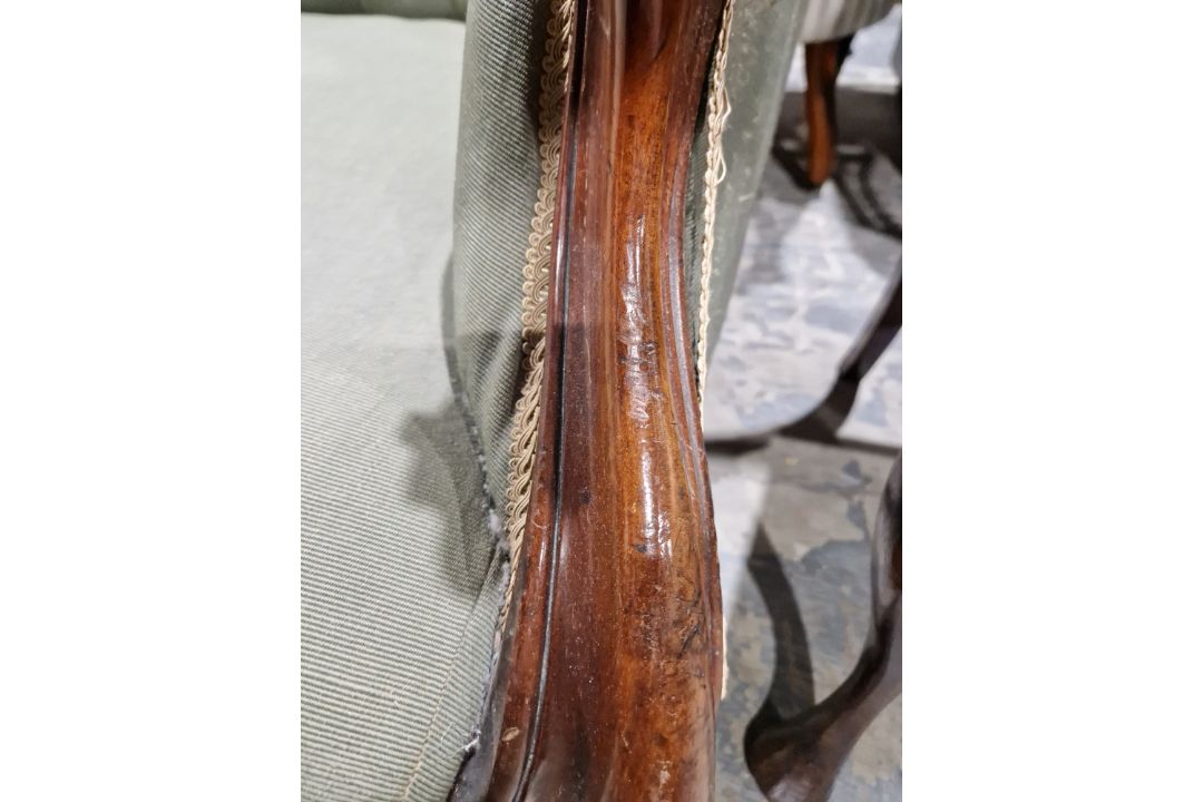 Victorian mahogany-framed parlour sofa, with scroll button back and foliate carved frame, - Image 9 of 29