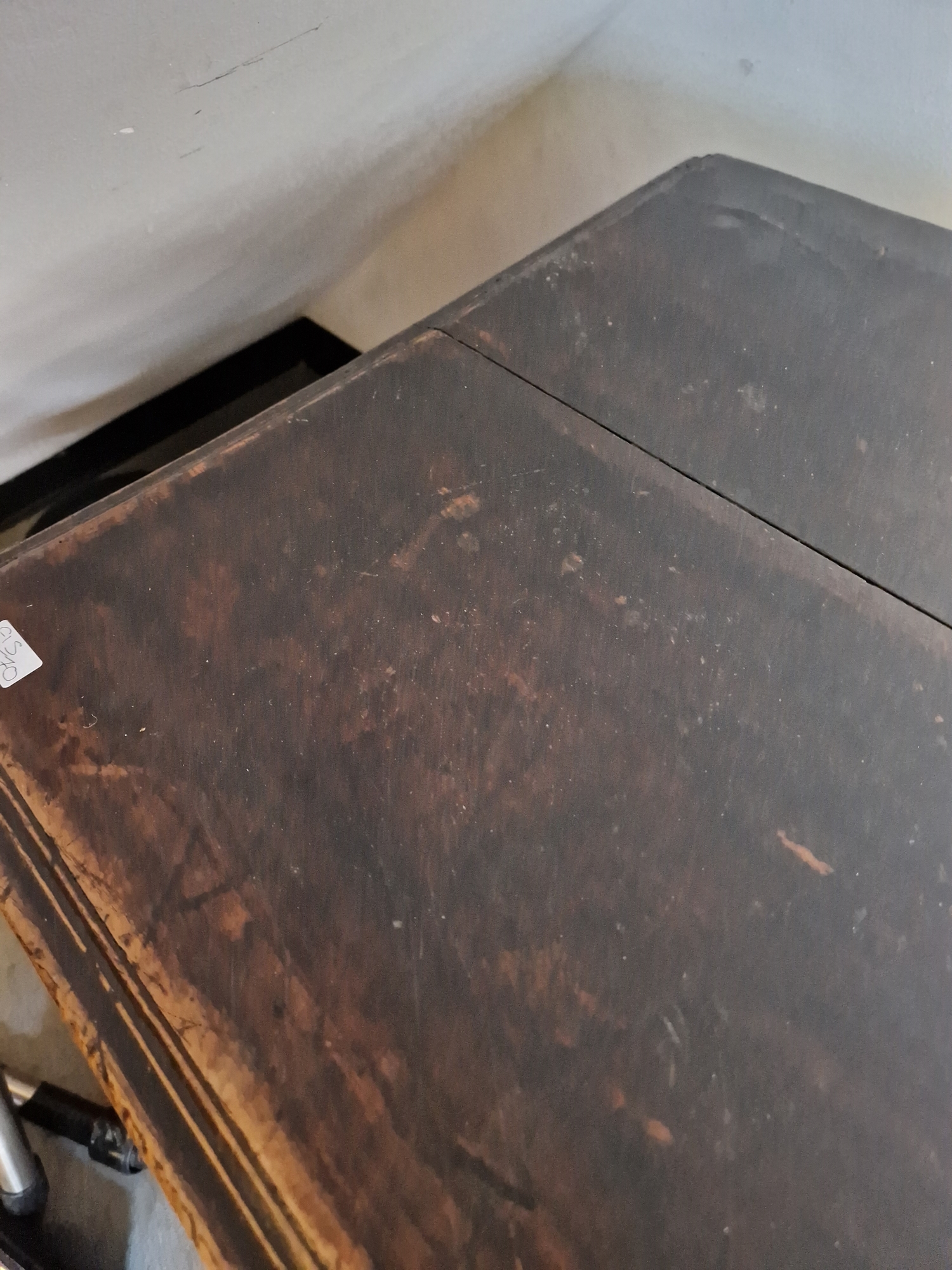 Antique oak coffer, the planked top with lunette frieze, the three-framed panel front scroll - Image 6 of 27