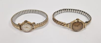 Lady's gold-coloured gold Astral wristwatch on gilt metal expanding strap and a lady's Tissot 9ct