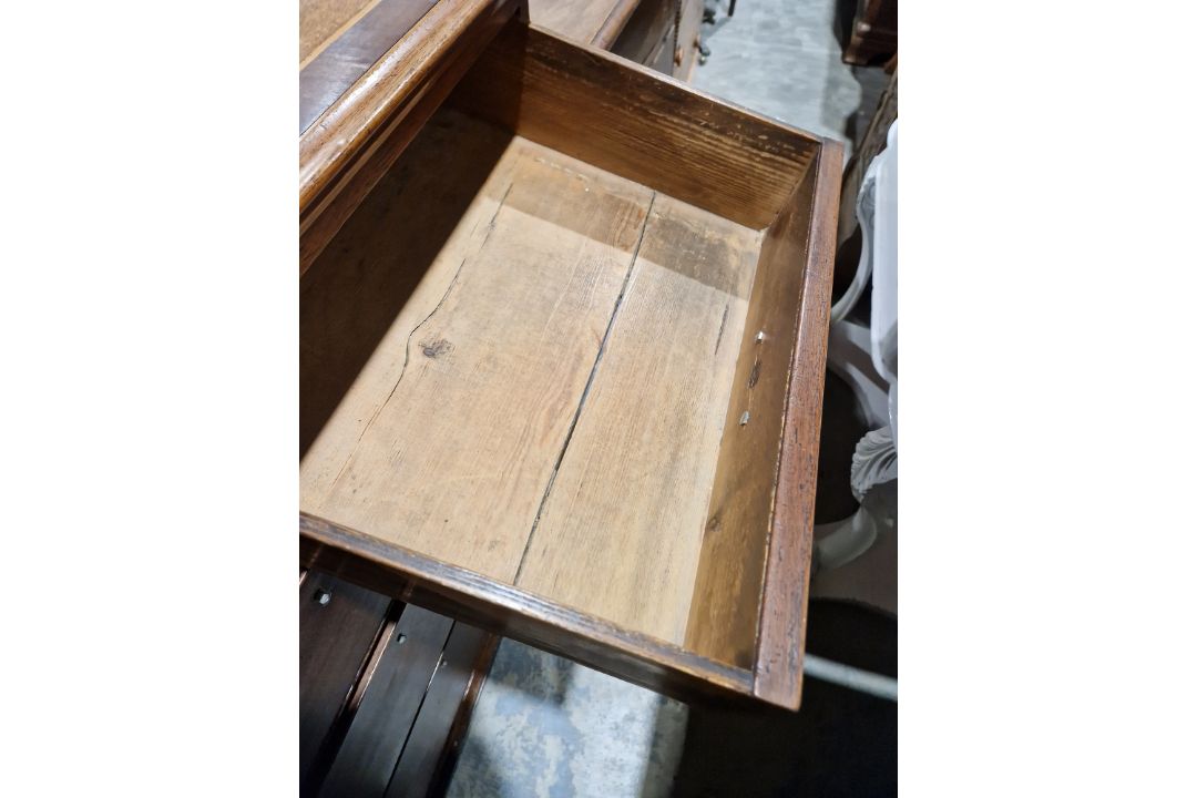 19th century mahogany chest of two short over three long drawers, each with brass handles, raised on - Image 17 of 23