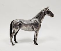 20th century silver plated cast model of a horse, 16cm high, 1598g/51.4ozt approx.