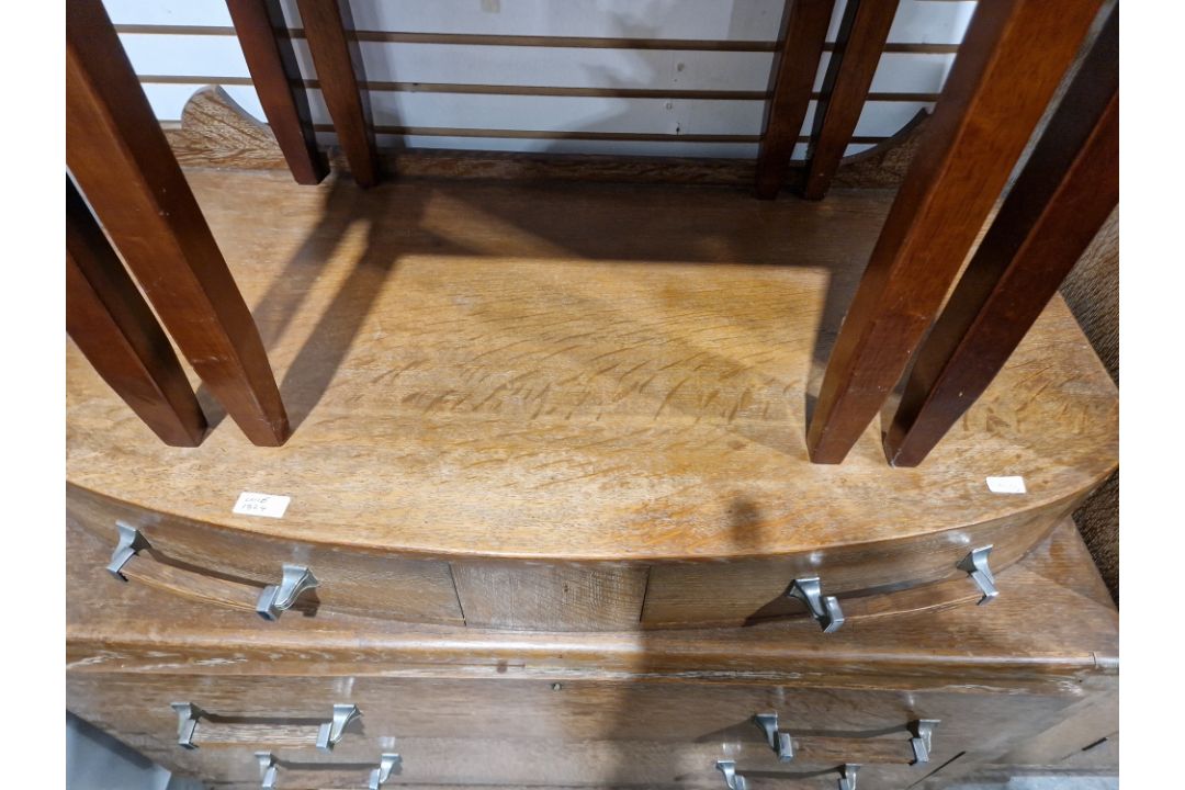 Early to mid-20th century Maple and Co limed oak two-door wardrobe of Art Deco-style, 186cm high x - Image 17 of 18