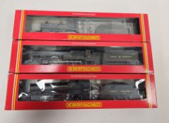 Three Hornby 00 gauge boxed locomotives and tenders to include R.125 4-4-0 Locomotive 