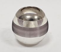 Early 20th century silver-mounted cut glass match holder/striker of globular form, hallmarks (