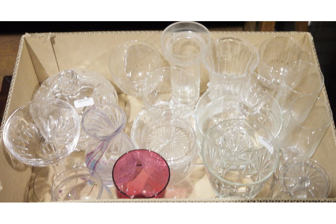 Quantity of glasswares to include cut and moulded glass decanters, dessert bowls, serving dishes, - Image 2 of 2