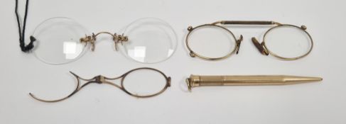 Vintage rolled gold Mordan Everpoint propelling pencil and three early 20th century gilt-metal