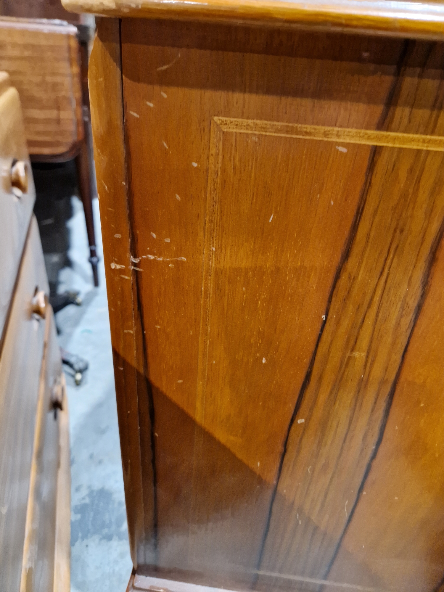 Reproduction marquetry inlaid bureau, the fall-front enclosing two fitted drawers and pigeonholes - Image 32 of 34