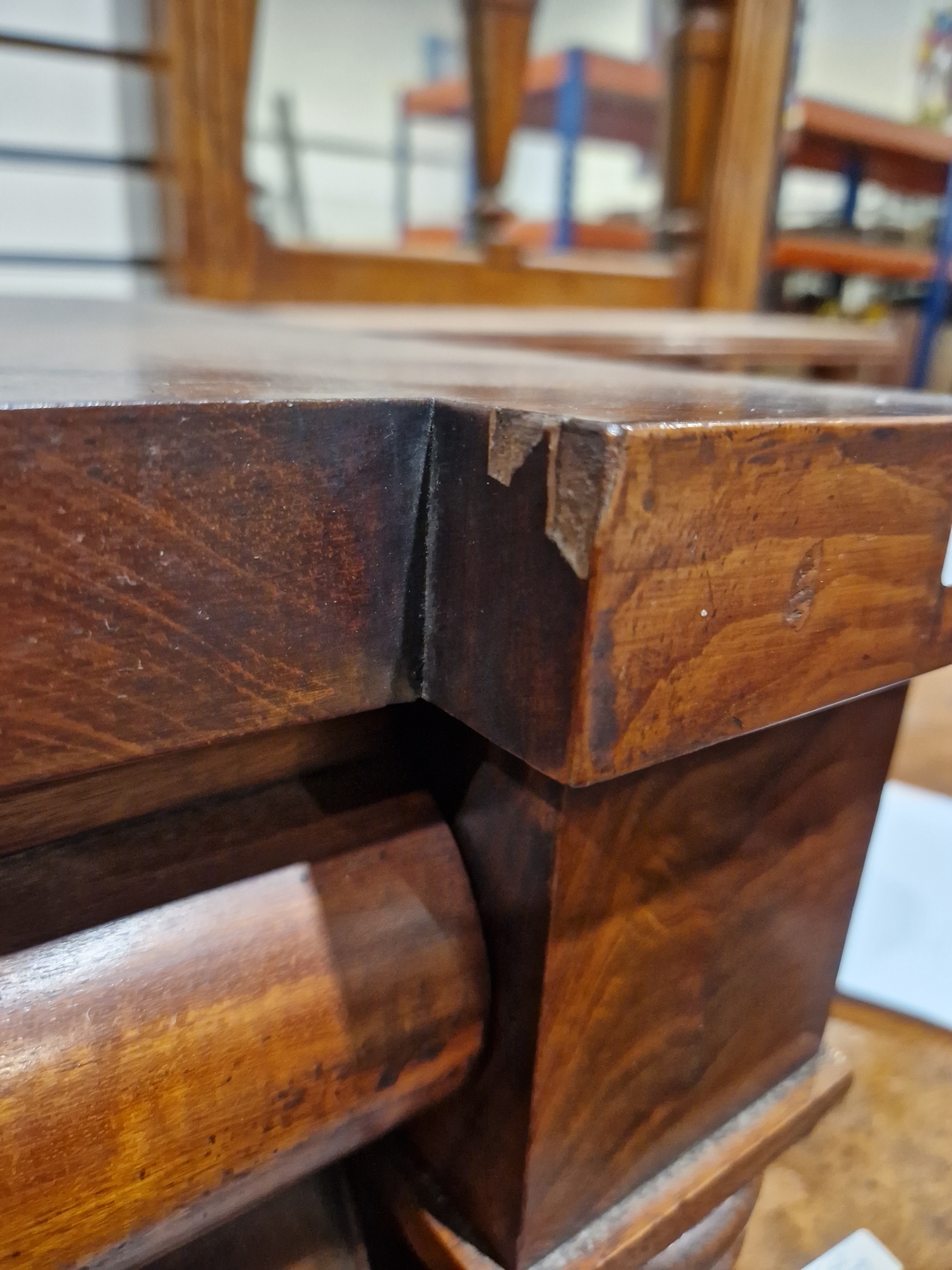 Victorian mahogany chest of drawers having a concealed frieze drawer, over three short and  three - Image 34 of 61