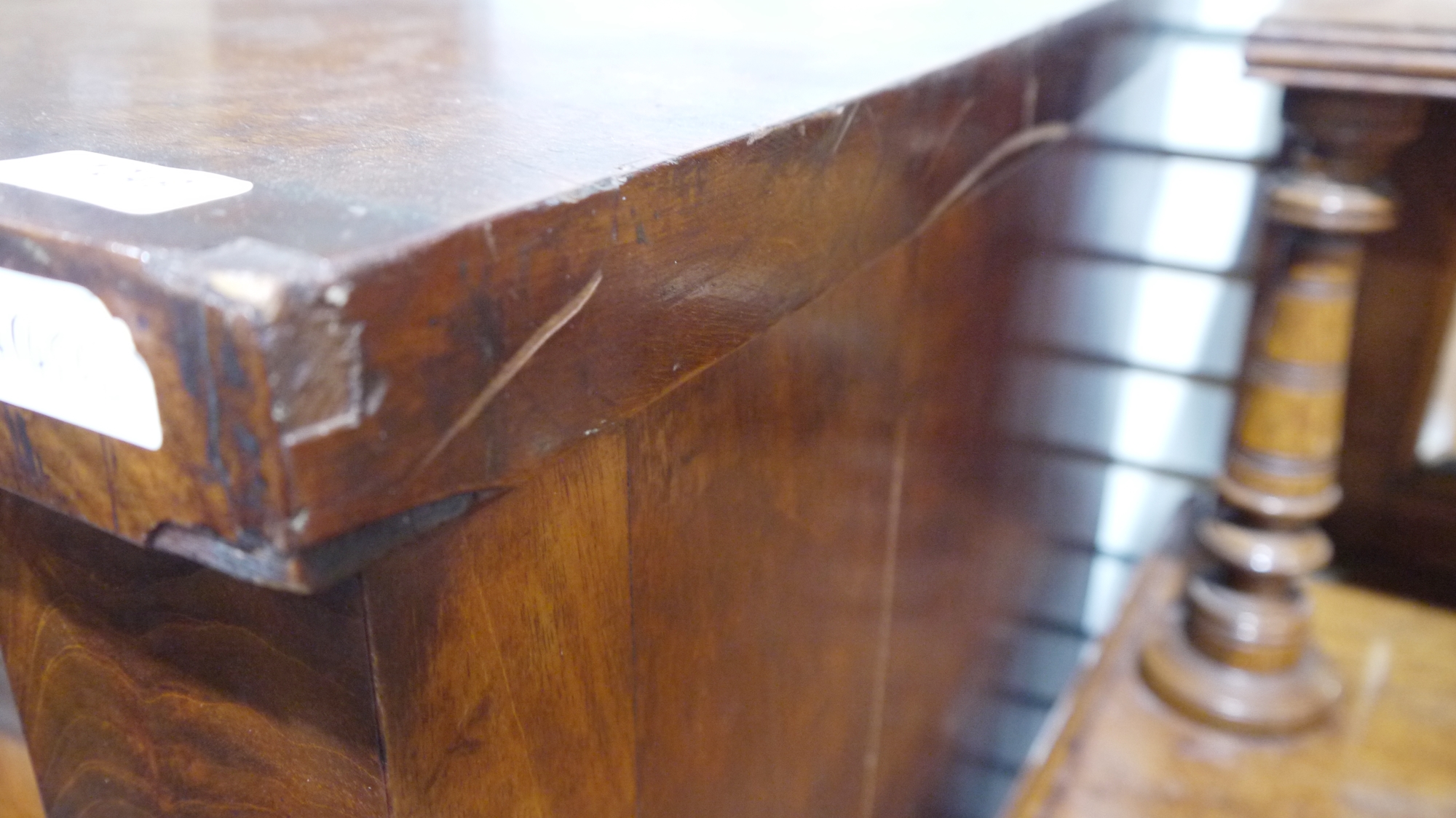 Victorian mahogany chest of drawers having a concealed frieze drawer, over three short and  three - Image 21 of 61