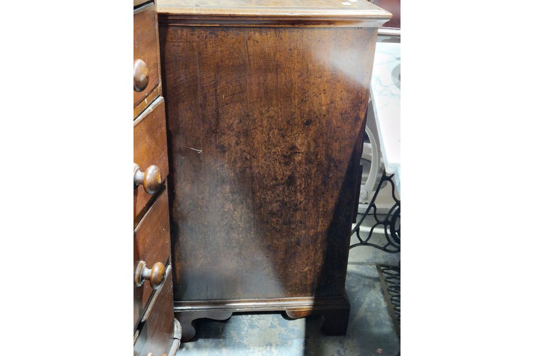 19th century mahogany chest of two short over three long drawers, each with brass handles, raised on - Image 19 of 23