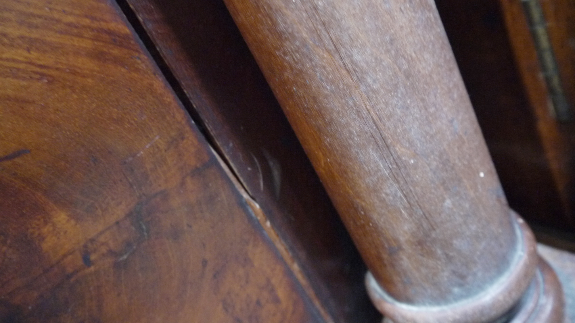 Victorian mahogany chest of drawers having a concealed frieze drawer, over three short and  three - Image 14 of 61