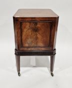 Georgian mahogany cellarette with canted corners, the lid opening to reveal a later tray with five