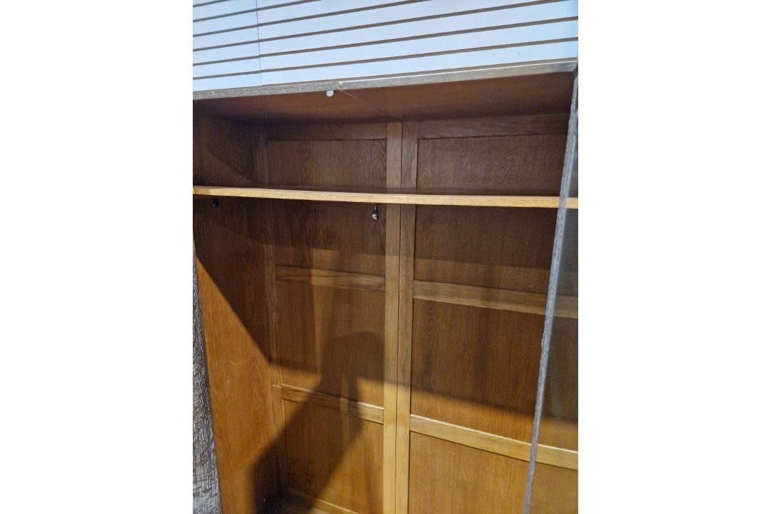 Early to mid-20th century Maple and Co limed oak two-door wardrobe of Art Deco-style, 186cm high x - Image 11 of 18