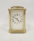20th century brass five-glass carriage clock, Martime 13cm high