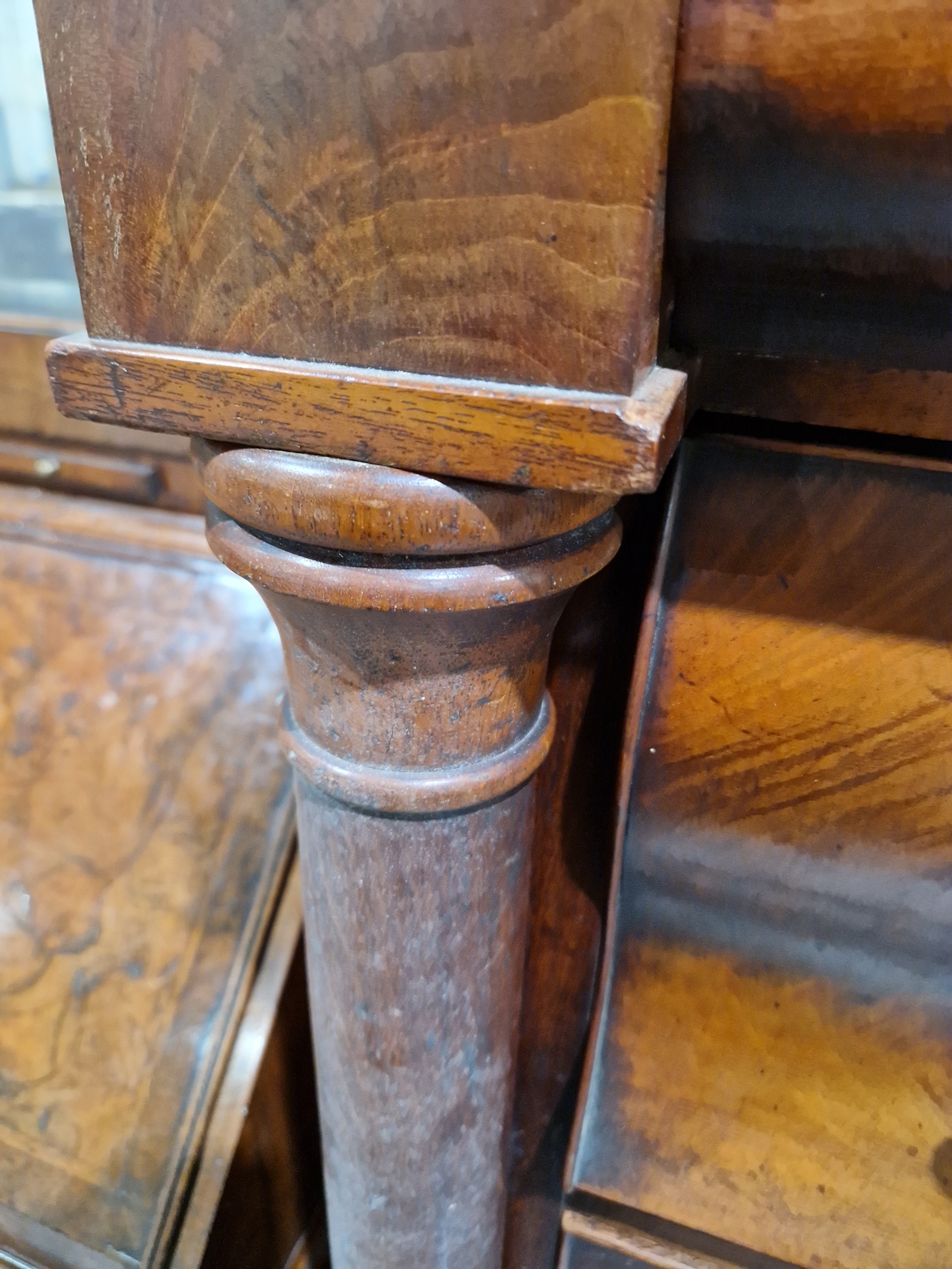 Victorian mahogany chest of drawers having a concealed frieze drawer, over three short and  three - Image 31 of 61
