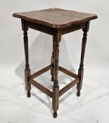 20th century oak occasional table, 74cm high x 45cm wide x 45cm deep