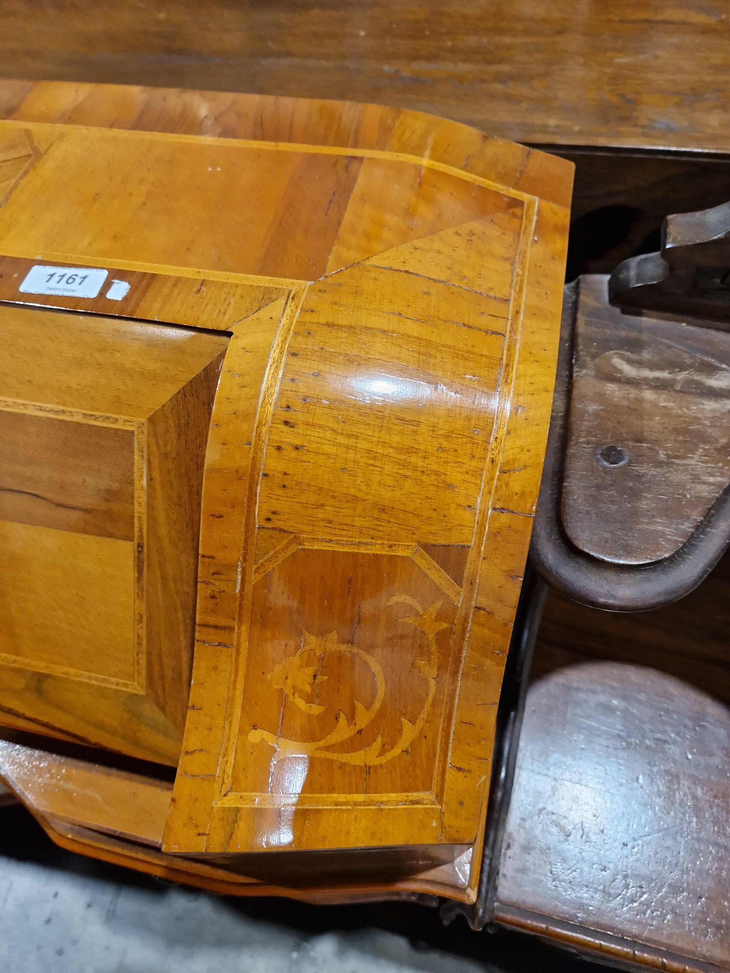 Reproduction marquetry inlaid bureau, the fall-front enclosing two fitted drawers and pigeonholes - Image 3 of 34