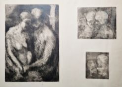 Richard Robbins (British 1927-2009) Etching 'Couples', Artist's Proof, signed and titled in pencil