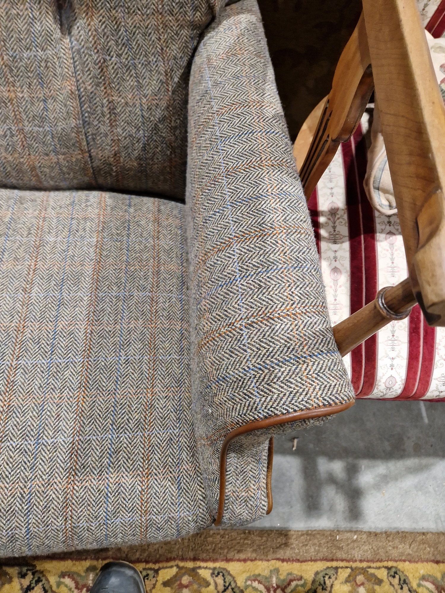 Pair of modern John Lewis buttonback upholstered armchairs, each upholstered in herringbone- - Image 3 of 23