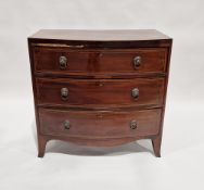 19th century mahogany bowfronted chest of drawers, inlaid boxwood stringing and crossbanding