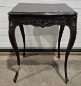 19th century oak occasional table with single drawer to the front, raised on four cabriole legs,