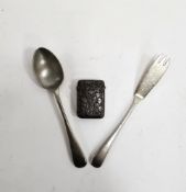 Late Victorian silver vesta case having engraved leaf decoration throughout, hallmarked Birmingham