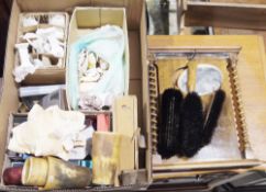 Collection of shells, six horn cups, a Royal Standard 'Paulette' pattern part tea service, a Poole