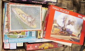 Quantity of puzzles to include a Victory plywood jigsaw puzzle, Waddingtons 1000 piece puzzle of