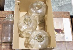 Two Schott Zwiesel red wine glasses and four glass demi johns (6)