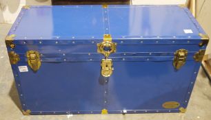LOT WITHDRAWN Everlite Union trunk, blue metal, 97cm x 53cm x 38cm